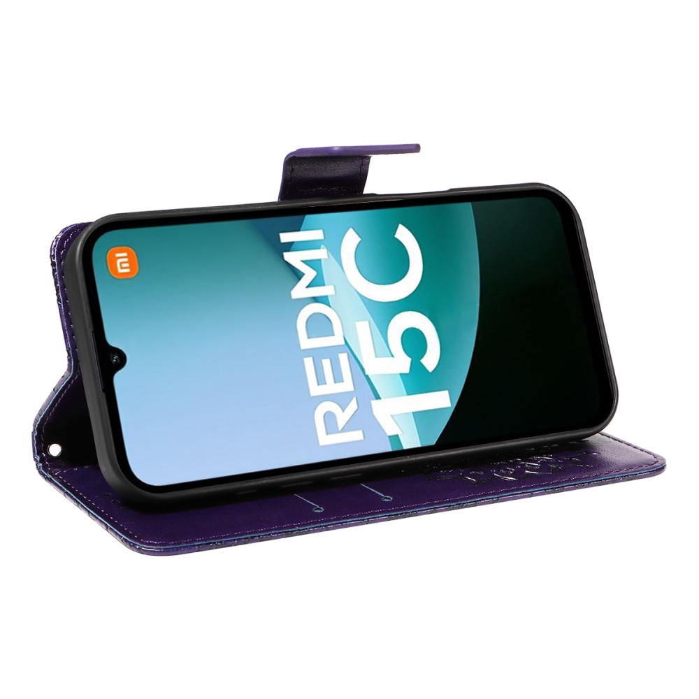 Sunflower knižkové púzdro na Xiaomi Redmi 15C 4G/5G (173mm) - tmavofialové