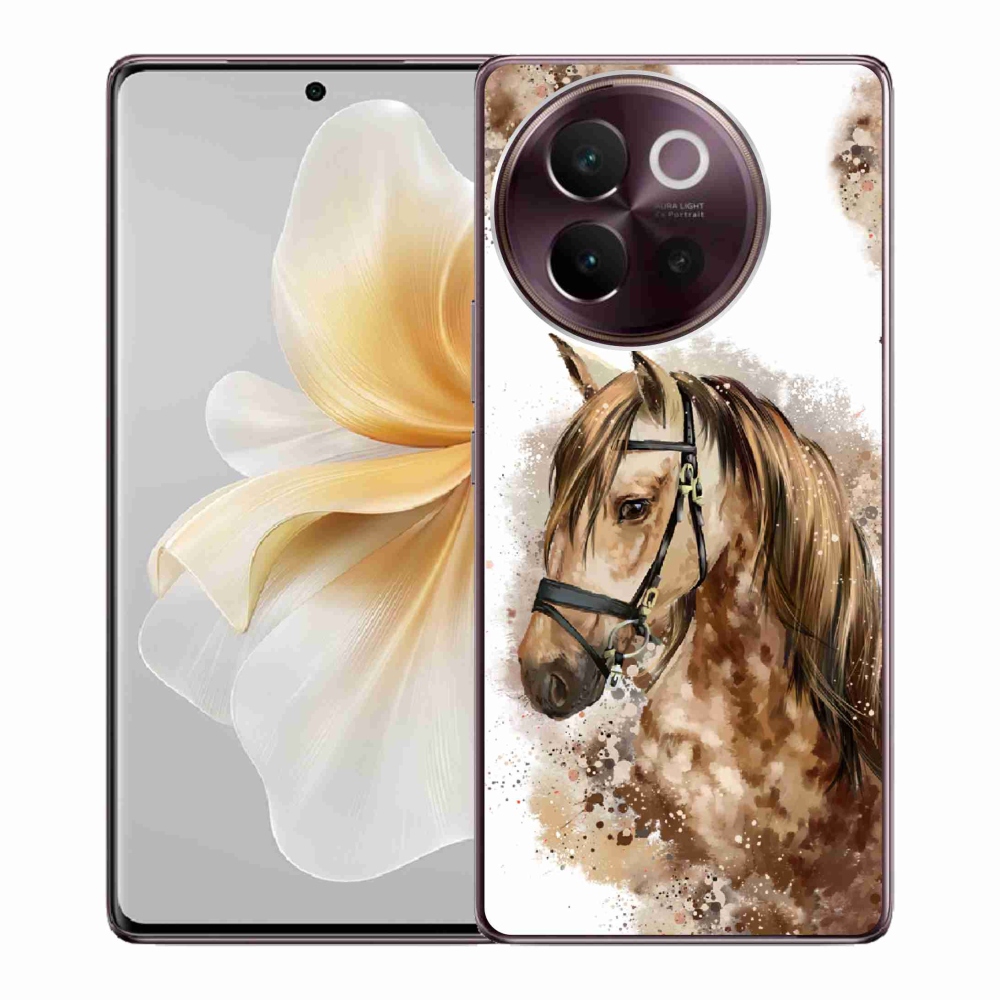 Gélový kryt mmCase na Vivo V40 Lite 5G - hnedý kreslený kôň