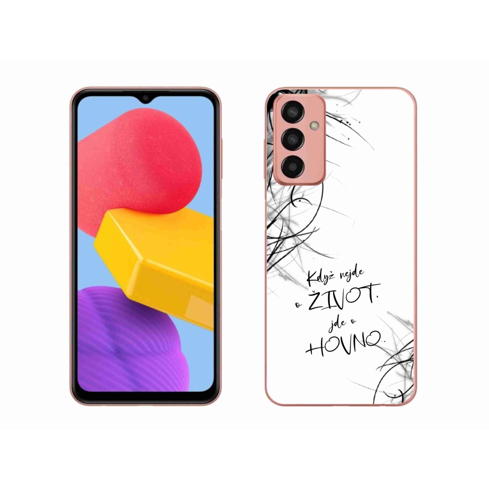 Gélový kryt mmCase na Samsung Galaxy M13 - vtipný text 16 biele pozadie