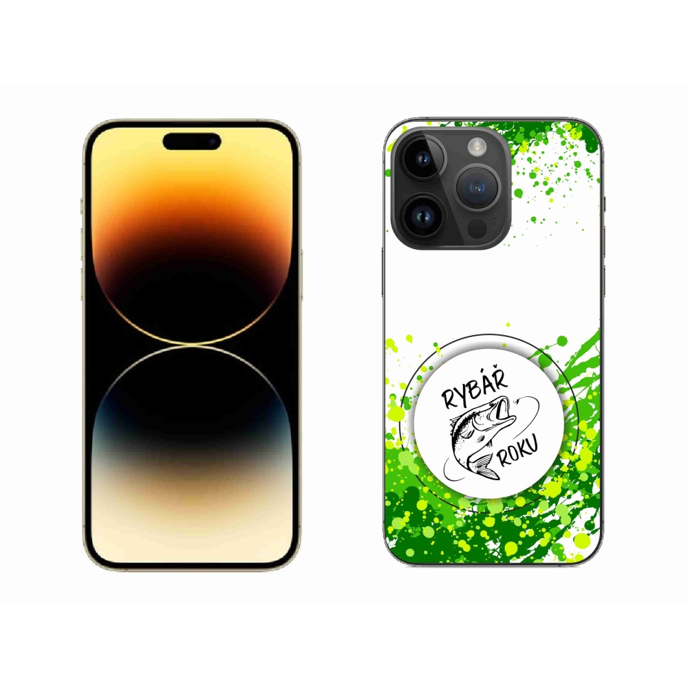 Gélový kryt mmCase na iPhone 14 Pro Max 6.7 - rybár roka biele pozadie
