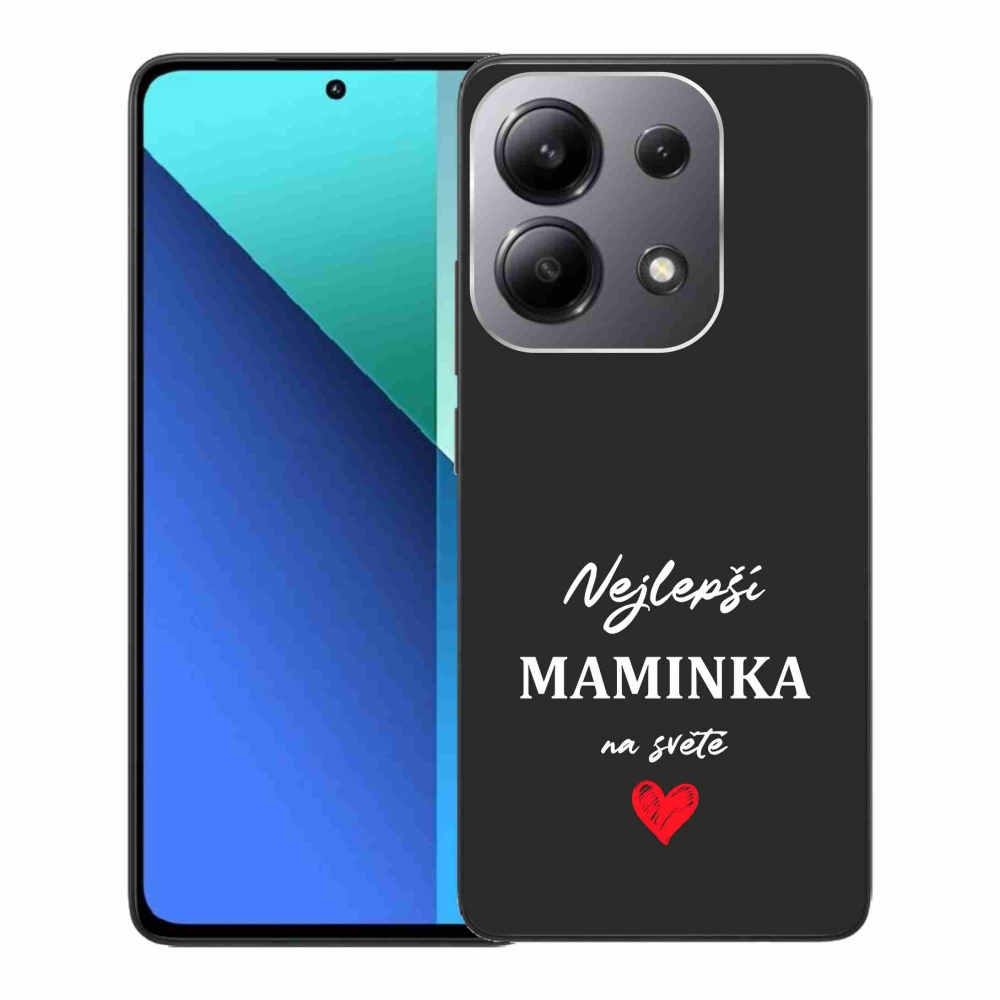 Gélový kryt mmCase na Xiaomi Redmi Note 13 - najlepšia mamička 1 čierne pozadie