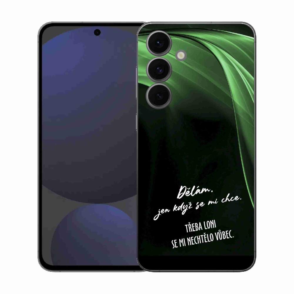 Gélový kryt mmCase na Samsung Galaxy S25 FE - vtipný text 12 čierne pozadie