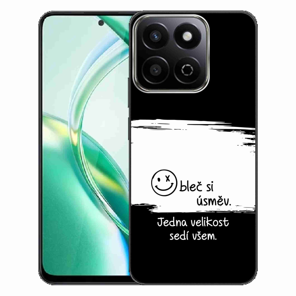 Gélový kryt mmCase na Honor 200 Smart 5G - vtipný text 8 bieločierne pozadie