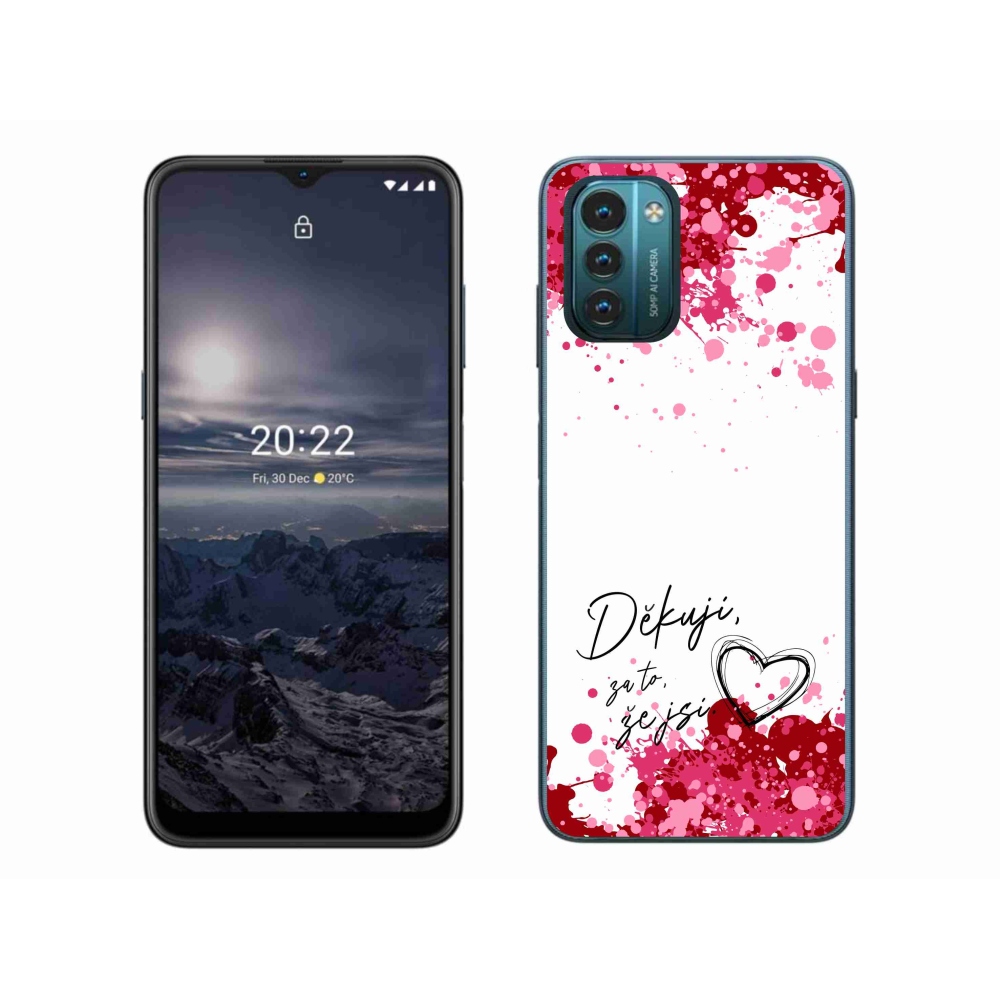 Gélový kryt mmCase na Nokia G11/G21 - zamilovaný text 2 biele pozadie
