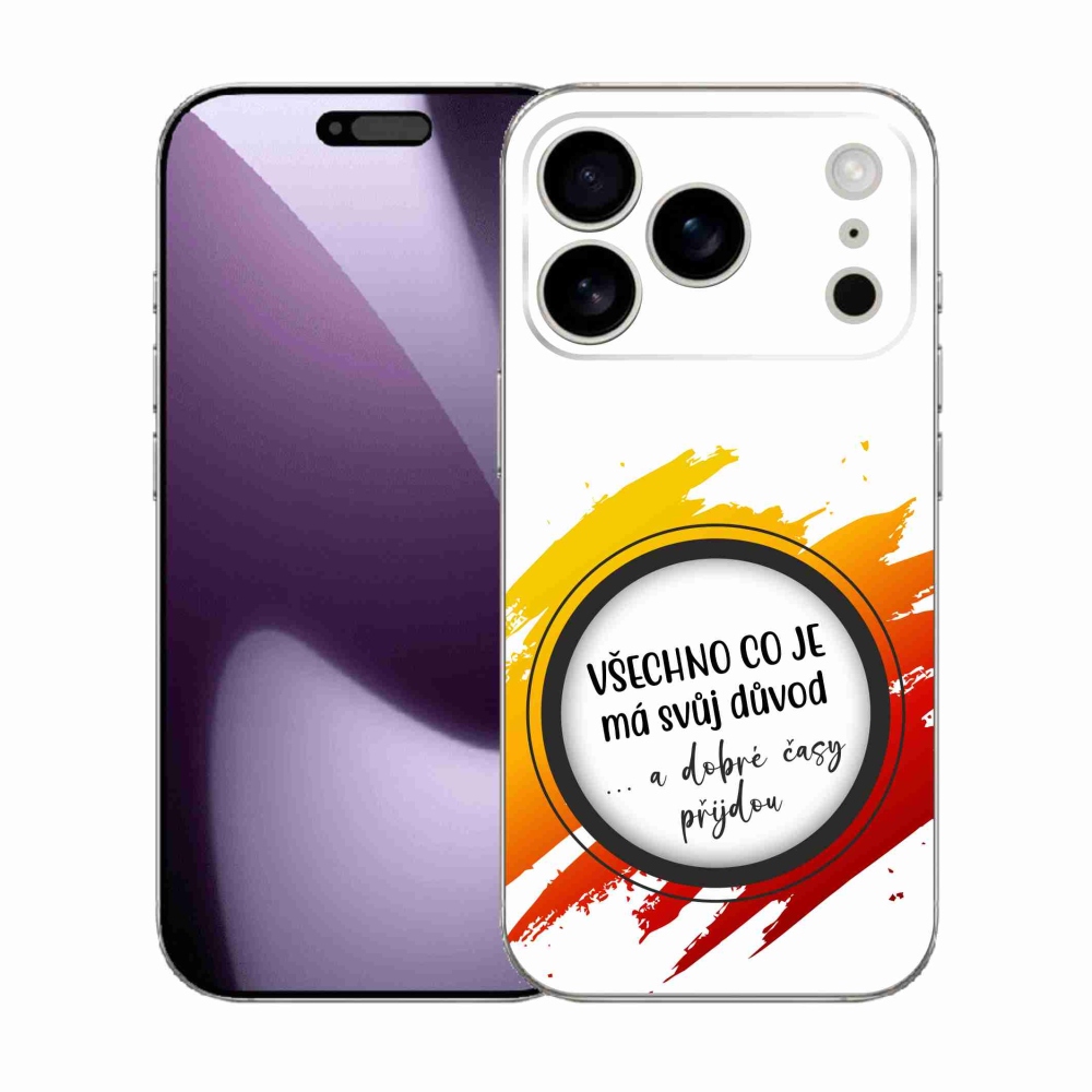 Gélový kryt mmCase na iPhone 17 Pro - citát 3 biele pozadie