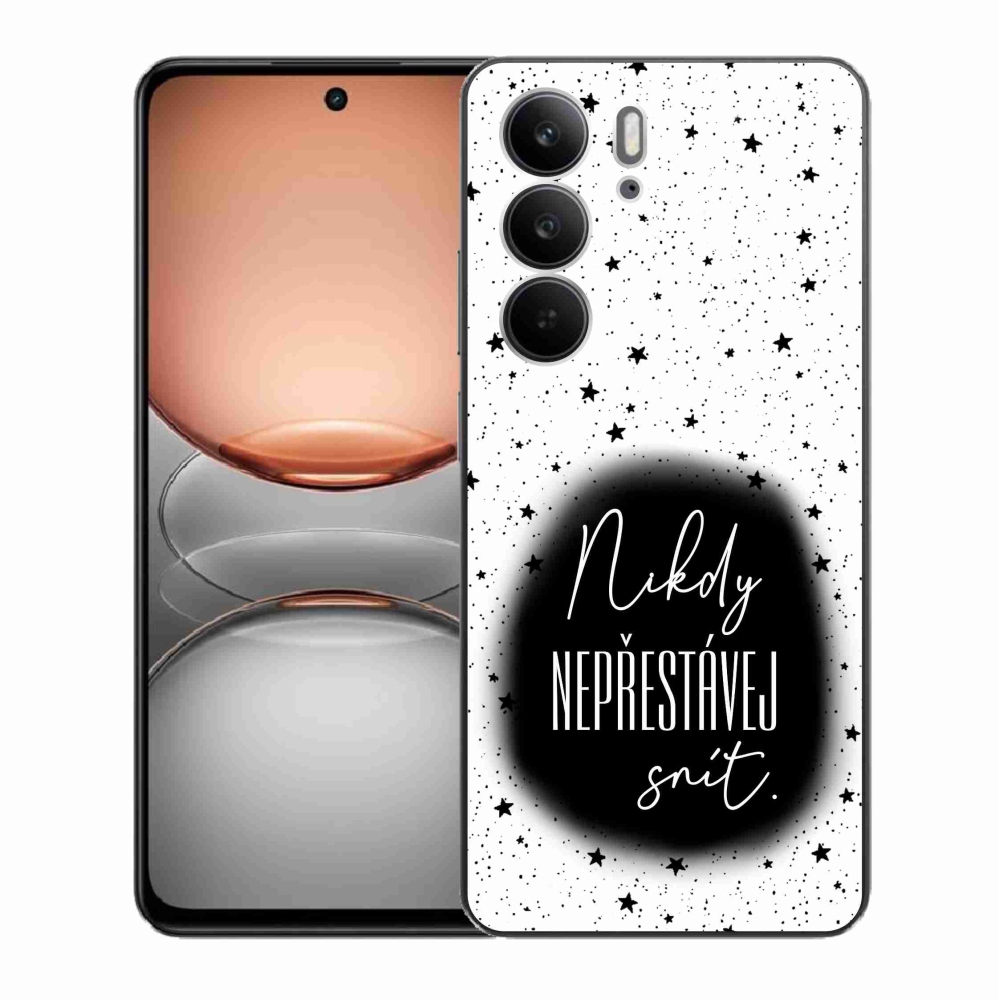 Gélový kryt mmCase na Realme C75 - citát 1 čiernobiele pozadie