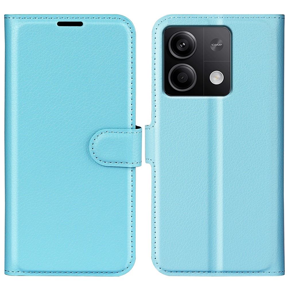 Litchi knižkové puzdro na Xiaomi Redmi Note 13 5G - modré