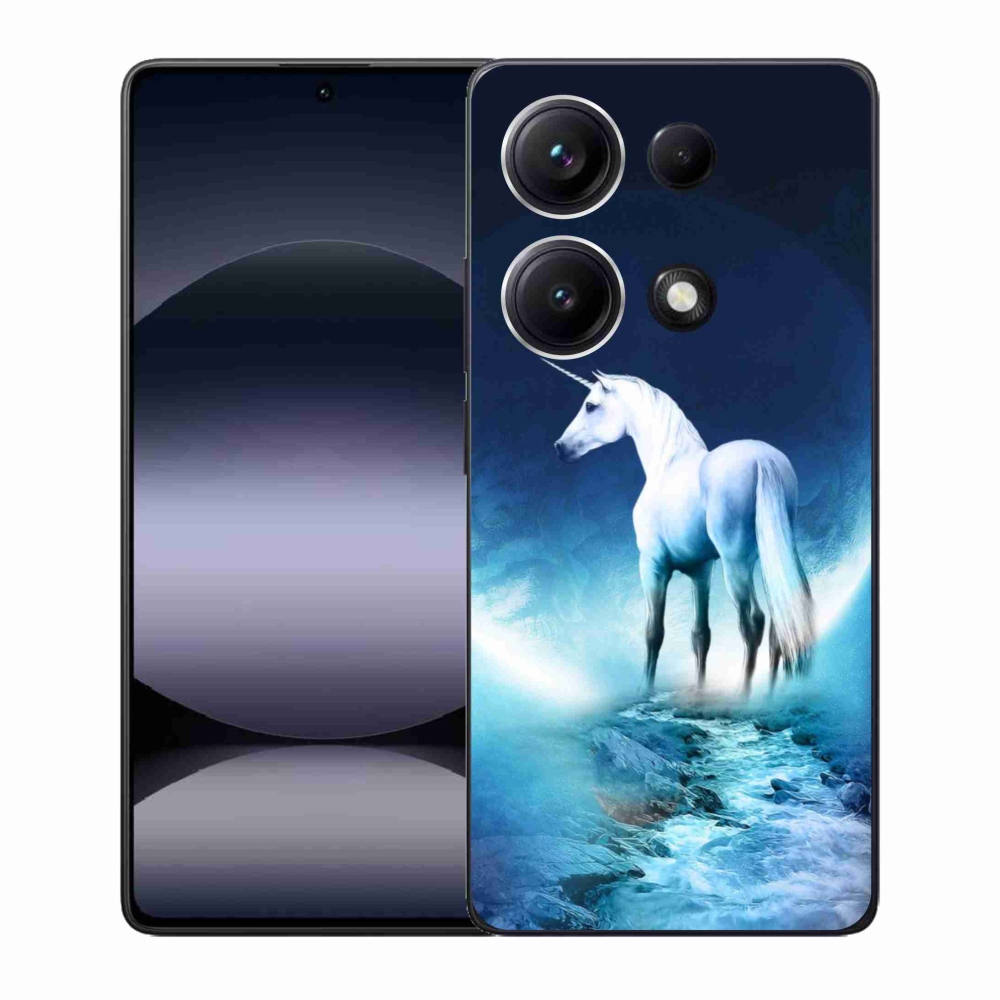 Gélový kryt mmCase na Xiaomi Redmi Note 14S - biely jednorožec