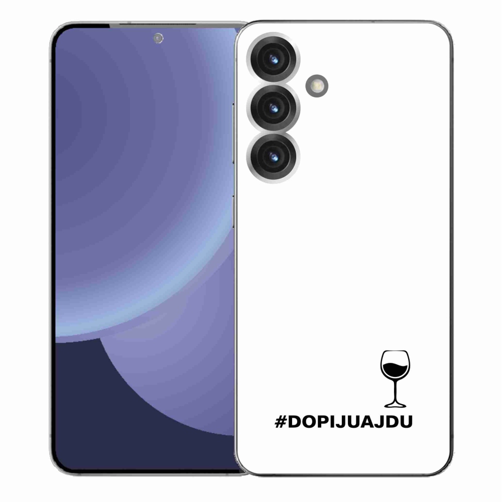 Gélový kryt mmCase na Samsung Galaxy S25+ - vínny motív biele pozadie