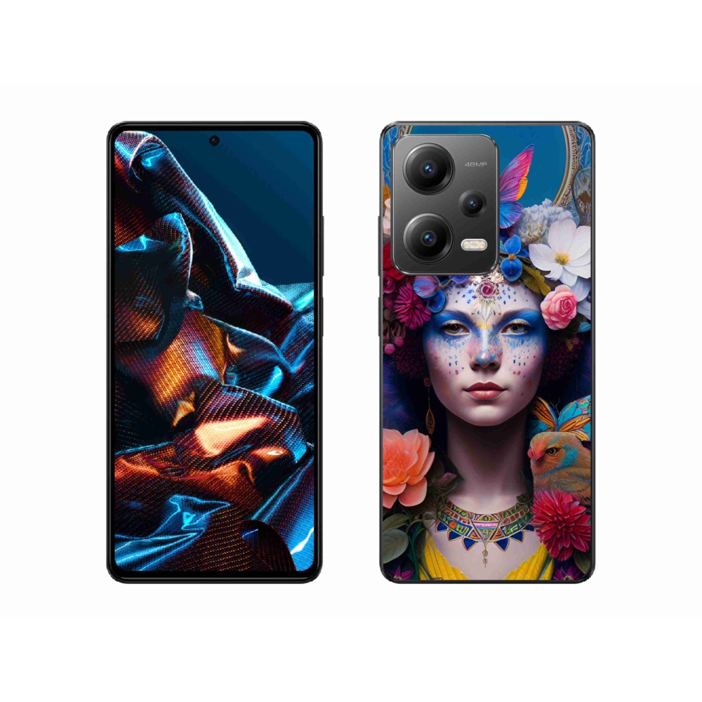 Gélový kryt mmCase na Xiaomi Redmi Note 12 Pro 5G - žena s kvetinami