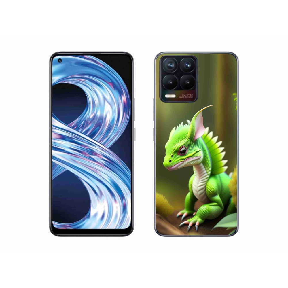 Gélový kryt mmCase na Realme 8 Pro - zelený dráčik