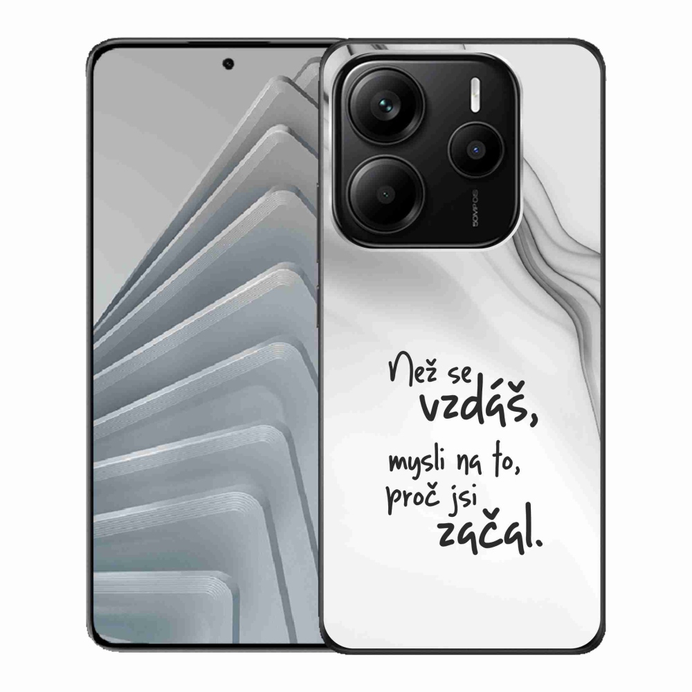 Gélový kryt mmCase na Xiaomi Redmi Note 14 5G - citát 2 biele pozadie