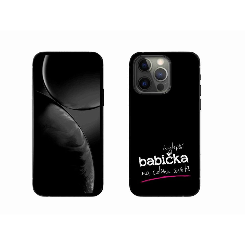 Gélový kryt mmCase na iPhone 13 Pro 6.1 - najlepšia babička 4 čierne pozadie