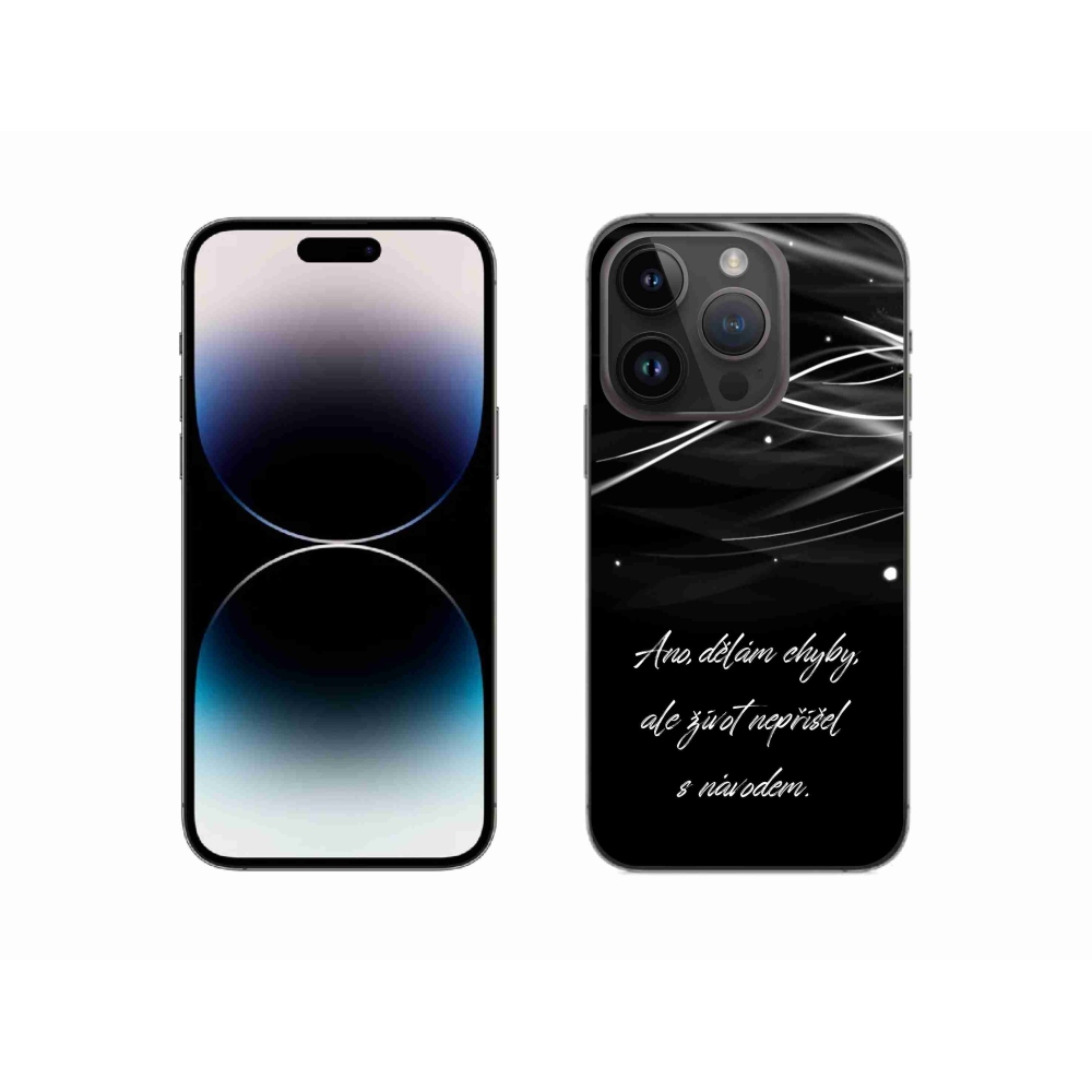 Gélový kryt mmCase na iPhone 14 Pro 6.1 - citát čierne pozadie