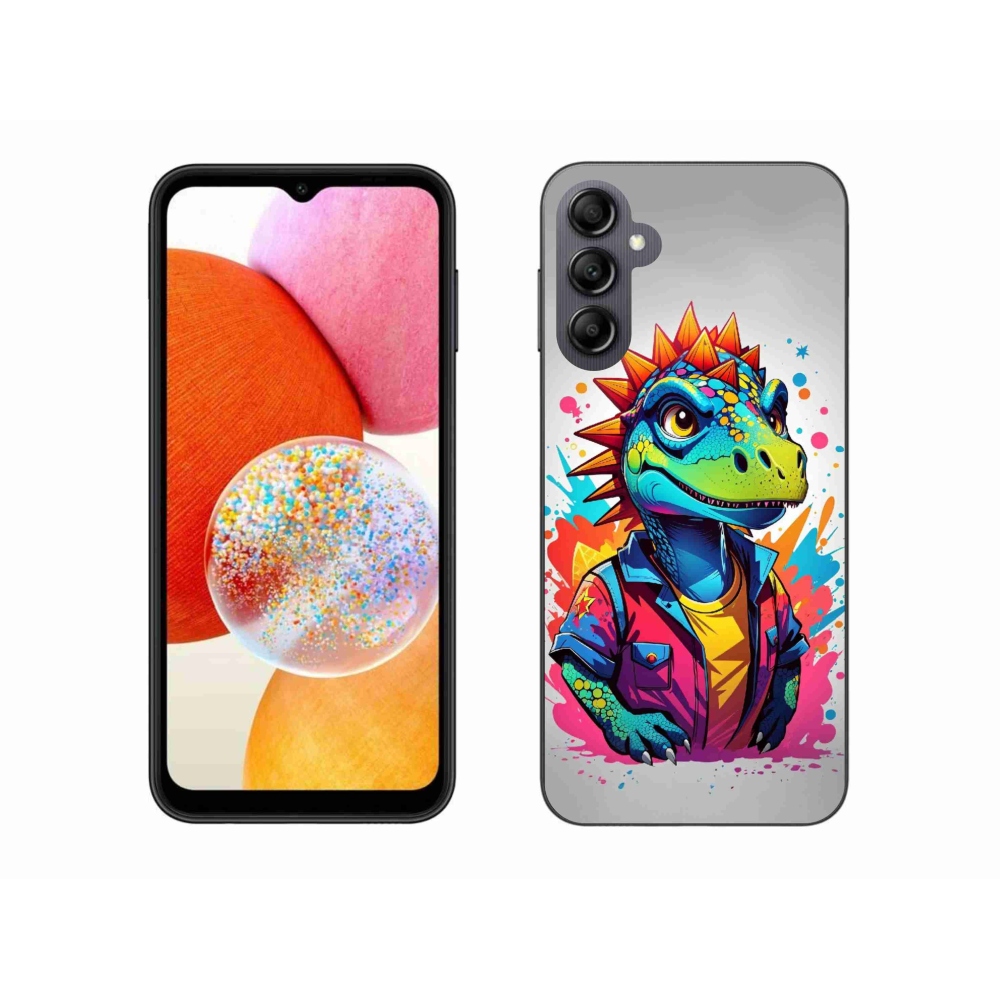 Gélový kryt mmCase na Samsung Galaxy A14 4G/5G - farebný dinosaurus