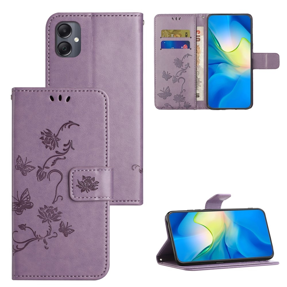 Flower knižkové púzdro na Samsung Galaxy A07 4G - svetlofialové
