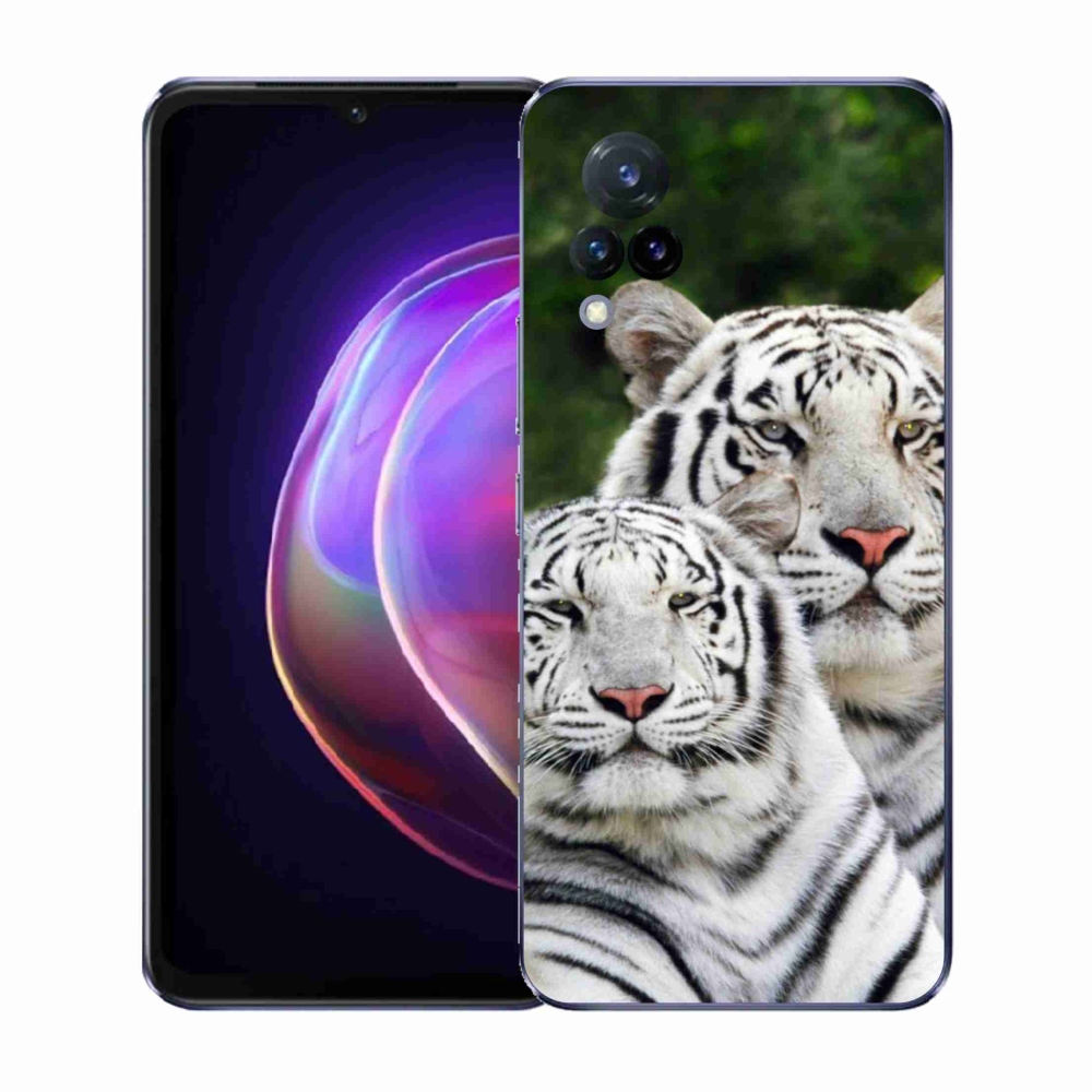 Gélový kryt mmCase na Vivo V21 4G/5G - bieli tigre