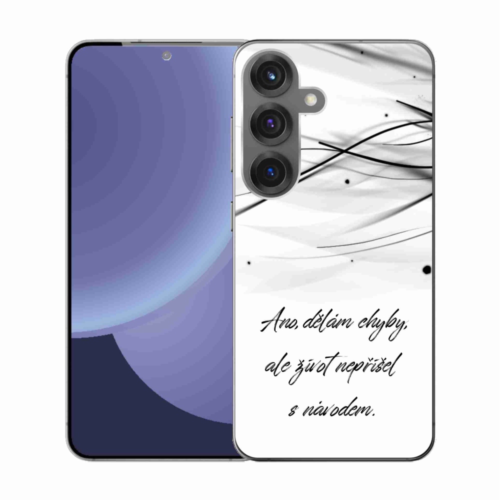 Gélový kryt mmCase na Samsung Galaxy S25 - citát biele pozadie