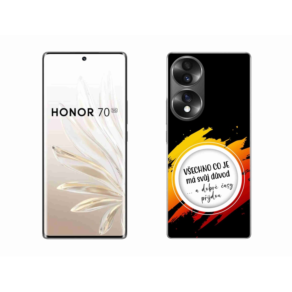 Gélový kryt mmCase na Honor 70 - citát 3 čierne pozadie
