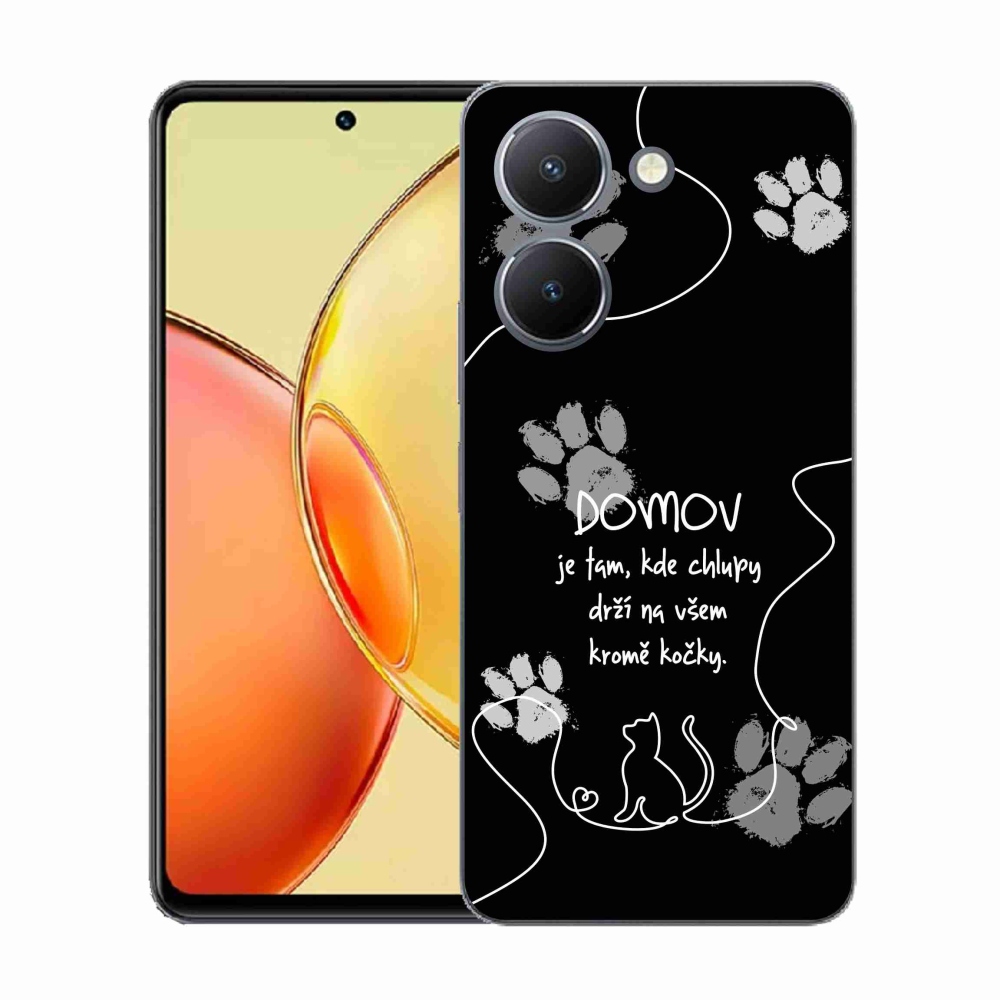 Gélový kryt mmCase na Vivo Y36 - mačacie motív čierne pozadie