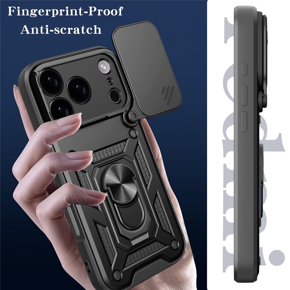 Ring odolný kryt na iPhone 17 Pro - čierny