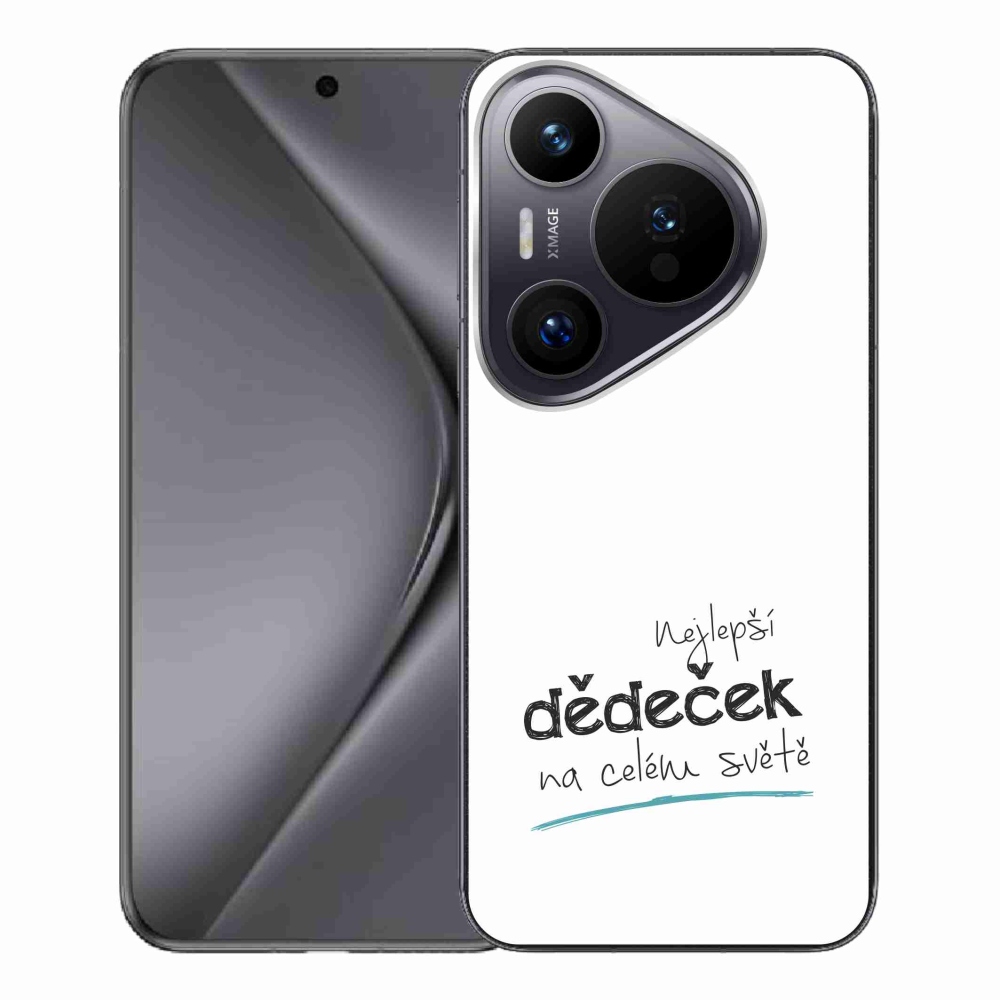Gélový kryt mmCase na Huawei Pura 70 Pro - najlepší dedko 3 biele pozadie