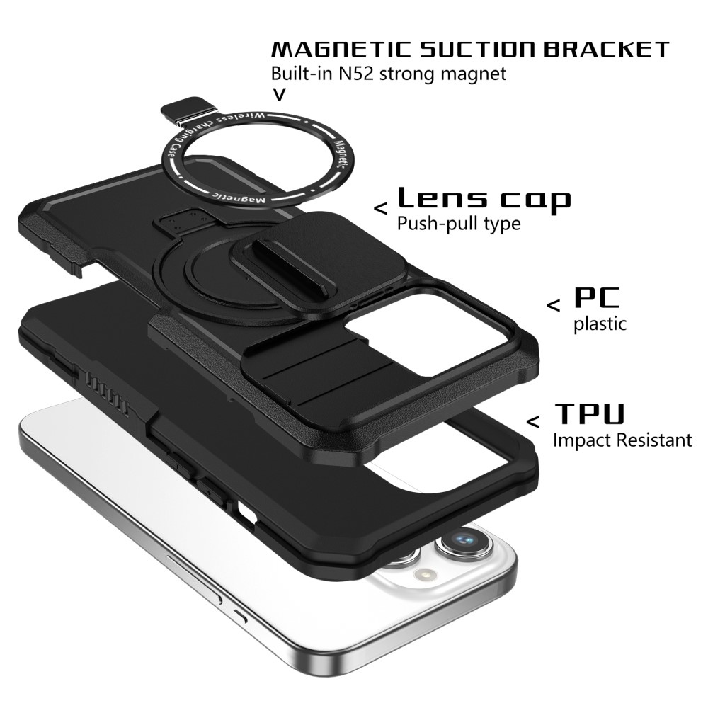 Military odolný kryt s MagSafe na iPhone 14 Pro Max - čierny