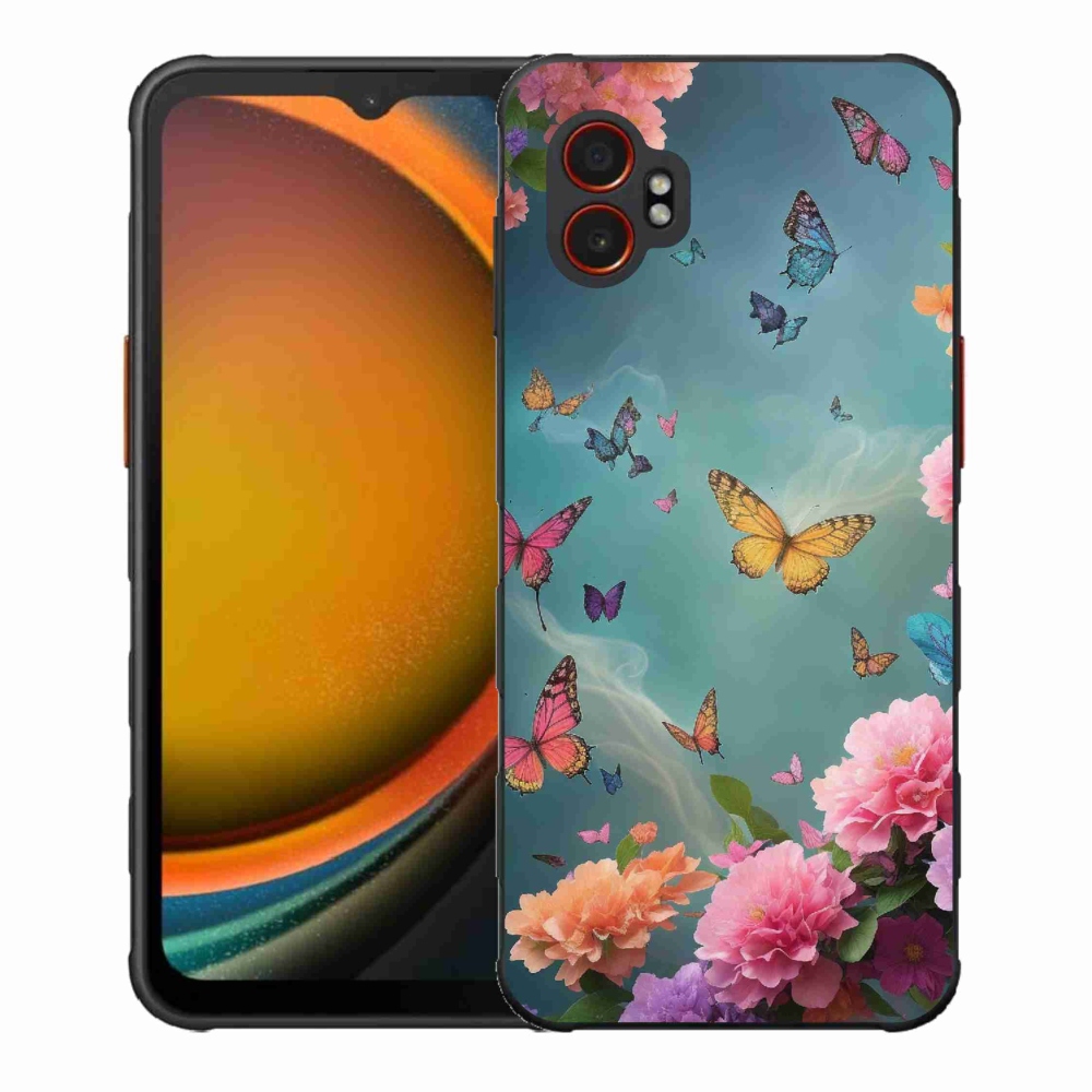 Gélový kryt mmCase na Samsung Galaxy Xcover 7 Pro - farebné kvety a motýle