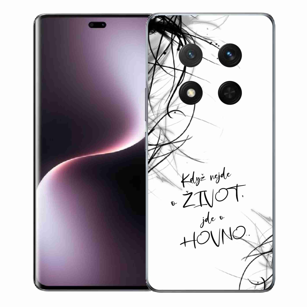 Gélový kryt mmCase na Honor Magic 7 Lite 5G - vtipný text 16 biele pozadie