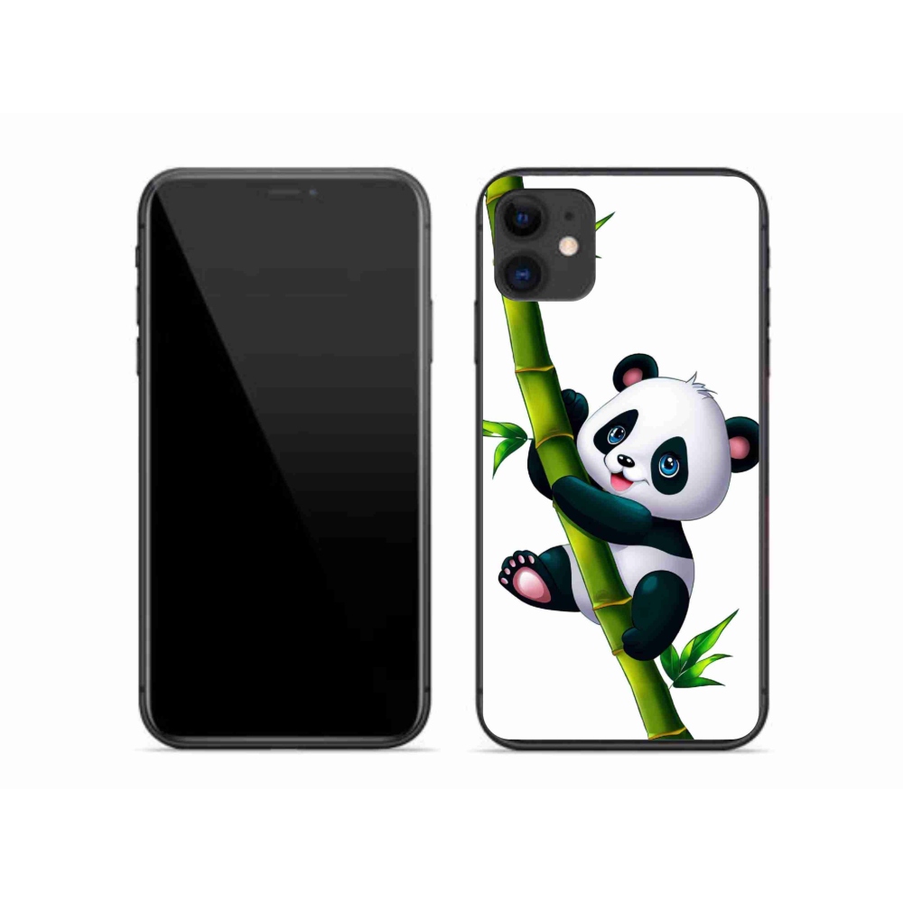 Gélový kryt mmCase na iPhone 11 - panda na bambuse