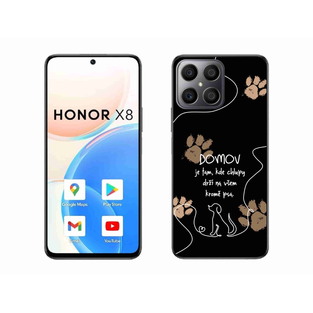 Gélový kryt mmCase na Honor X8 4G - psí motív čierne pozadie