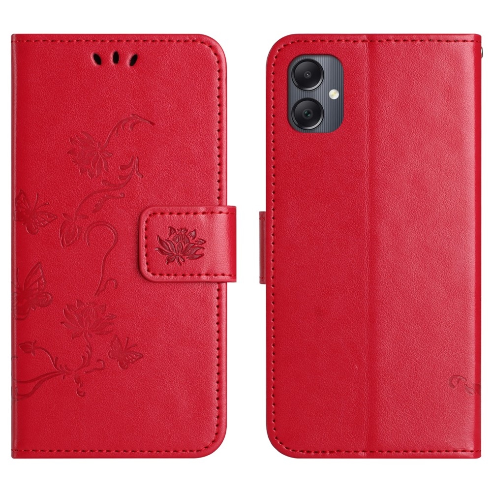 Flower knižkové púzdro na Samsung Galaxy A07 4G - červené