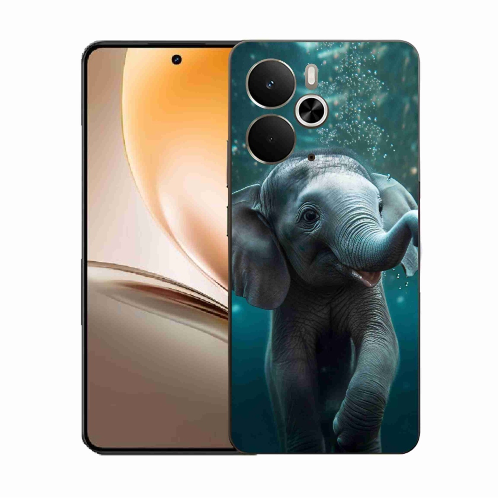 Gélový kryt mmCase na Realme 14 5G - sloník pod vodou