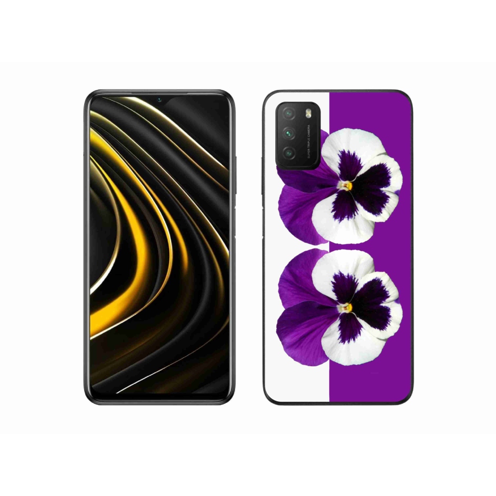 Gélový kryt mmCase na Xiaomi Poco M3 - fialovobiely kvet