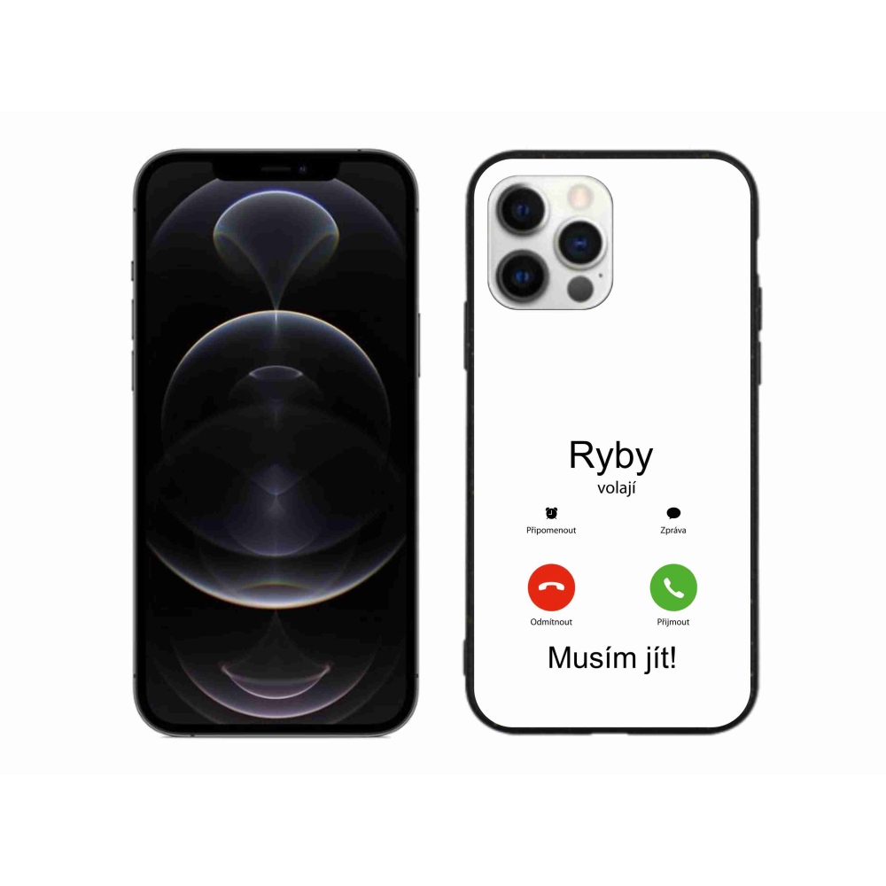 Gélový kryt mmCase na iPhone 12 Pro Max - ryby volajú biele pozadie