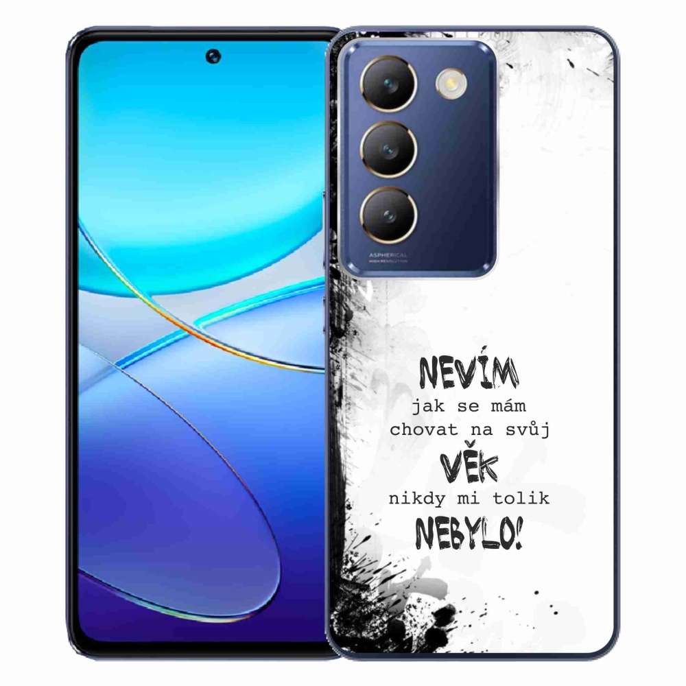 Gélový kryt mmCase na Vivo V40 SE 4G/5G - vtipný text 14 biele pozadie