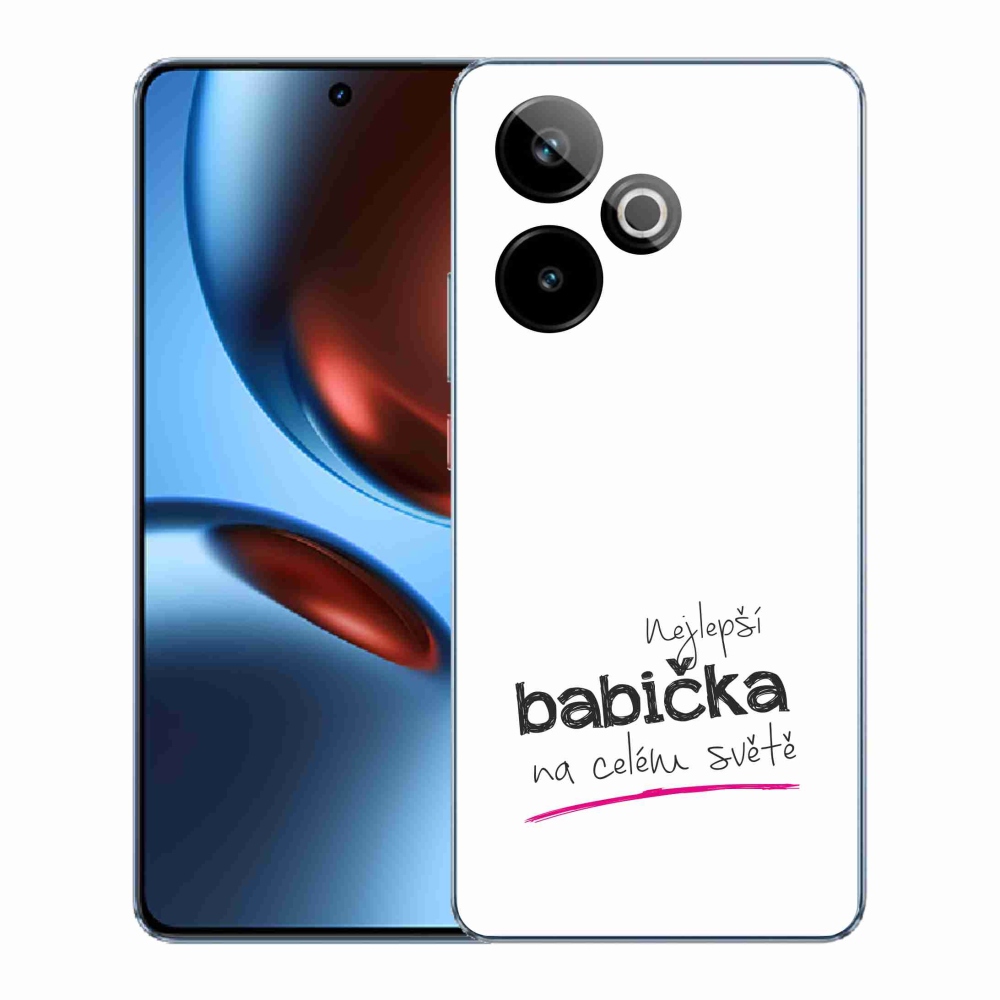 Gélový kryt mmCase na Realme GT 7 5G/GT 7T 5G - najlepšia babička 4 biele pozadie