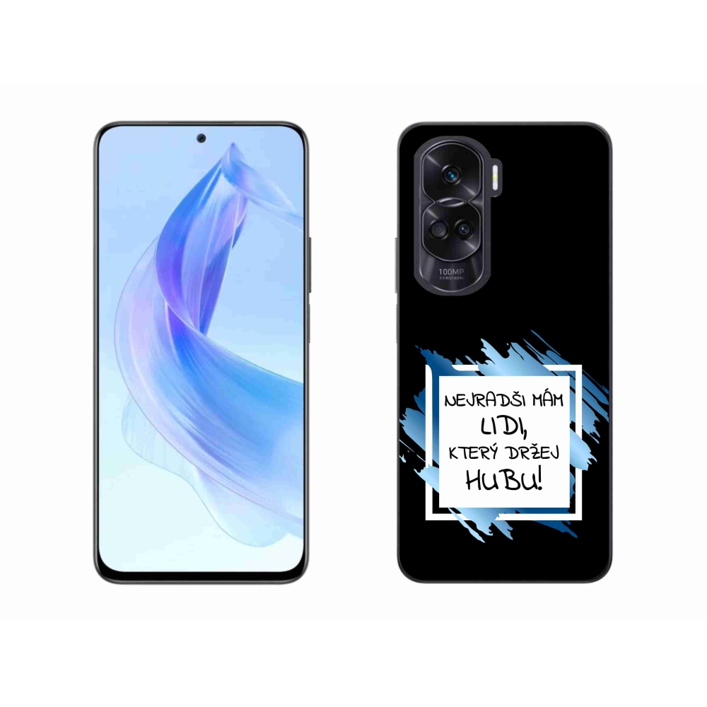 Gélový kryt mmCase na Honor 90 Lite - vtipný text 7 bieločierne pozadie