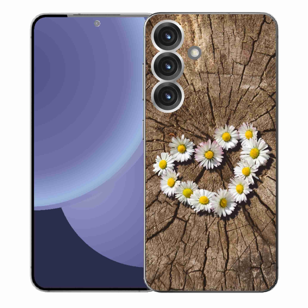 Gélový kryt mmCase na Samsung Galaxy S25+ - srdce z margaréty