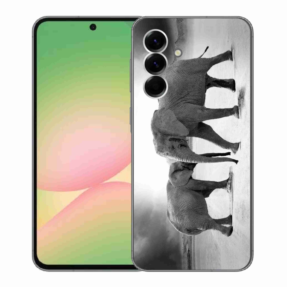 Gélový kryt mmCase na Samsung Galaxy A56 5G - čiernobieli slony