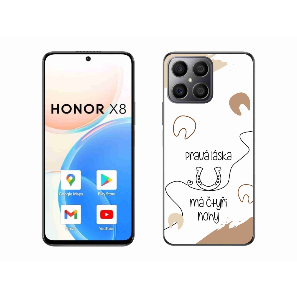 Gélový kryt mmCase na Honor X8 4G - konský motív biele pozadie