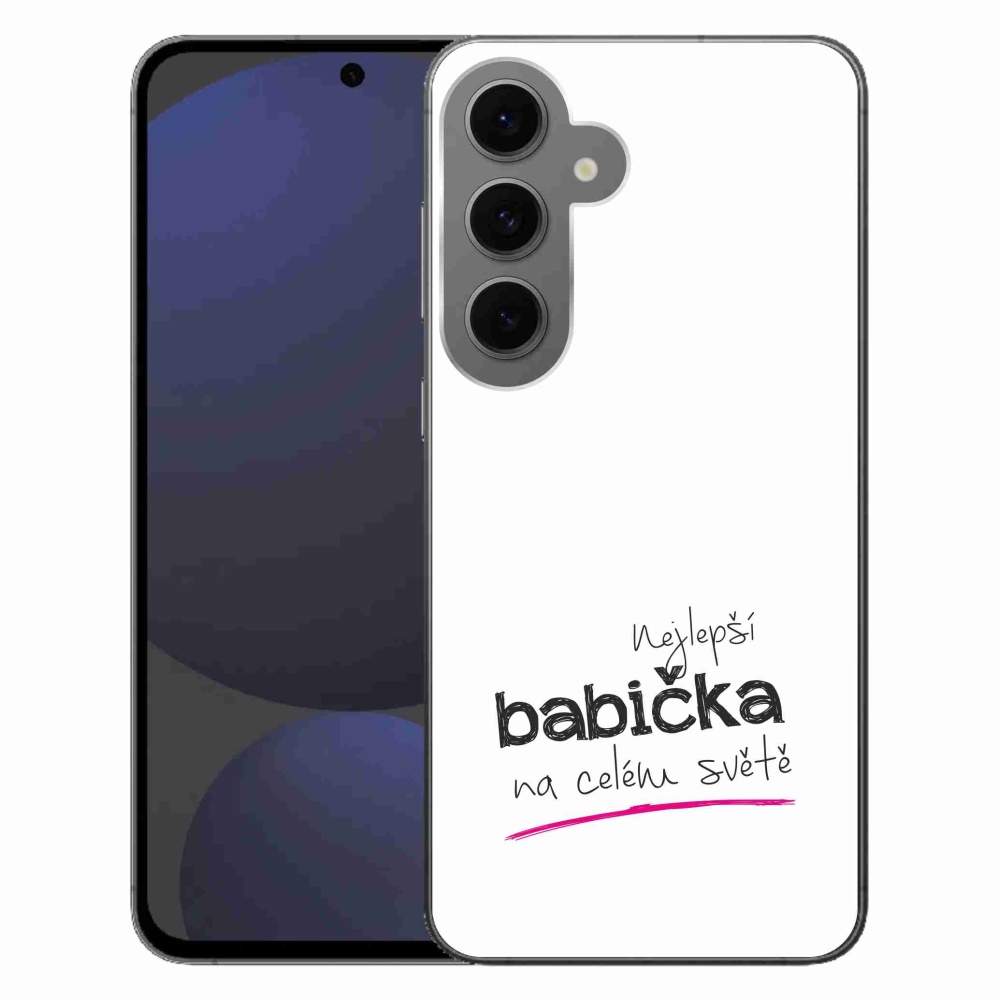 Gélový kryt mmCase na Samsung Galaxy S24 FE - najlepšia babička 4 biele pozadie
