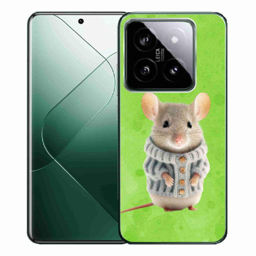 Gélový kryt mmCase na Xiaomi 14 Pro - myška vo svetri