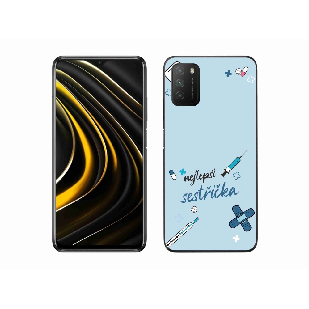 Gélový kryt mmCase na Xiaomi Poco M3 - najlepšia sestrička modré pozadie
