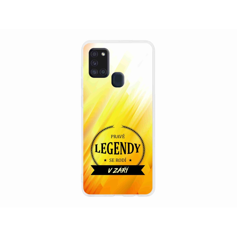 Gélový kryt mmCase na Samsung Galaxy A21s - legendy v septembri žlté pozadie