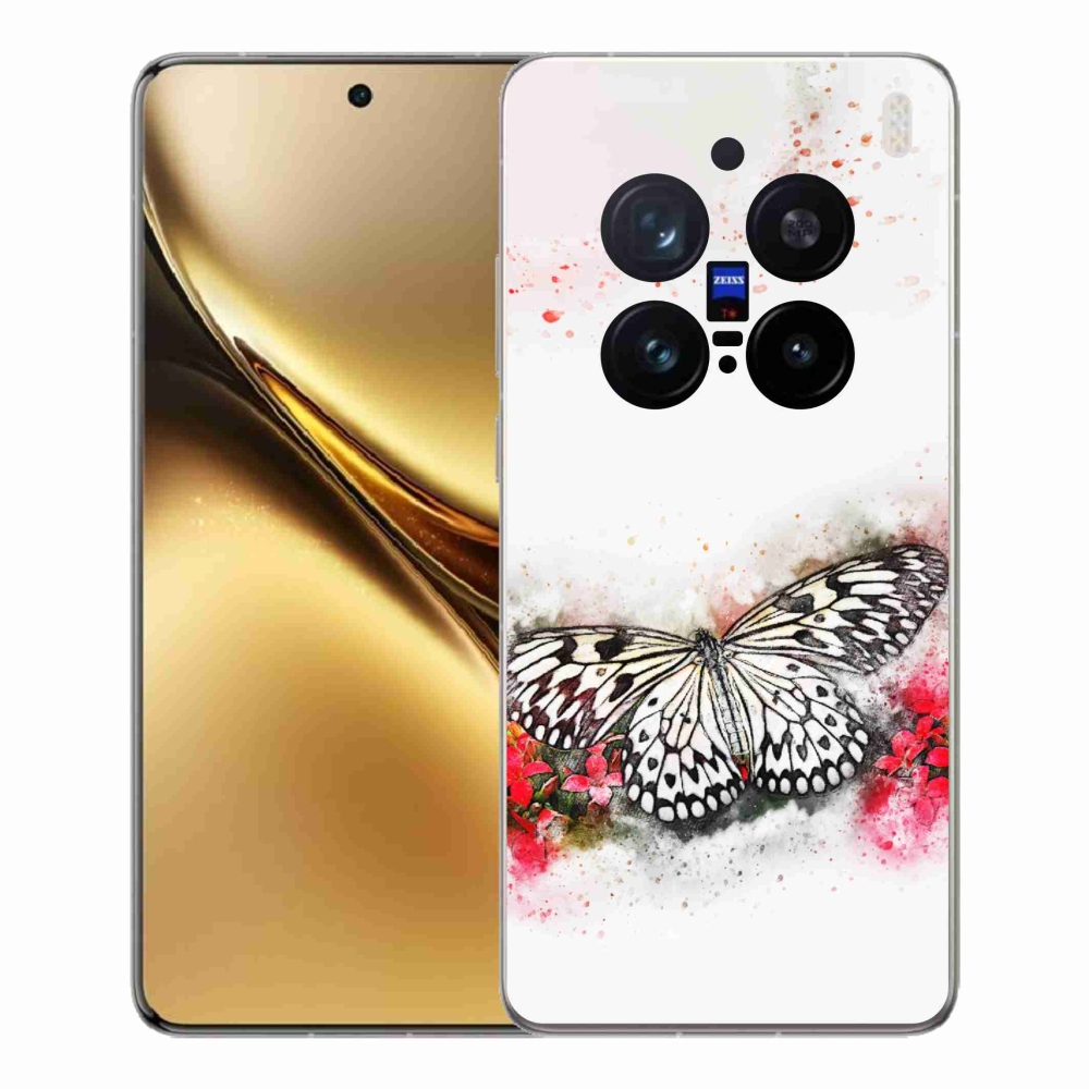 Gélový kryt mmCase na Vivo X200 Pro 5G - čiernobiely motýľ