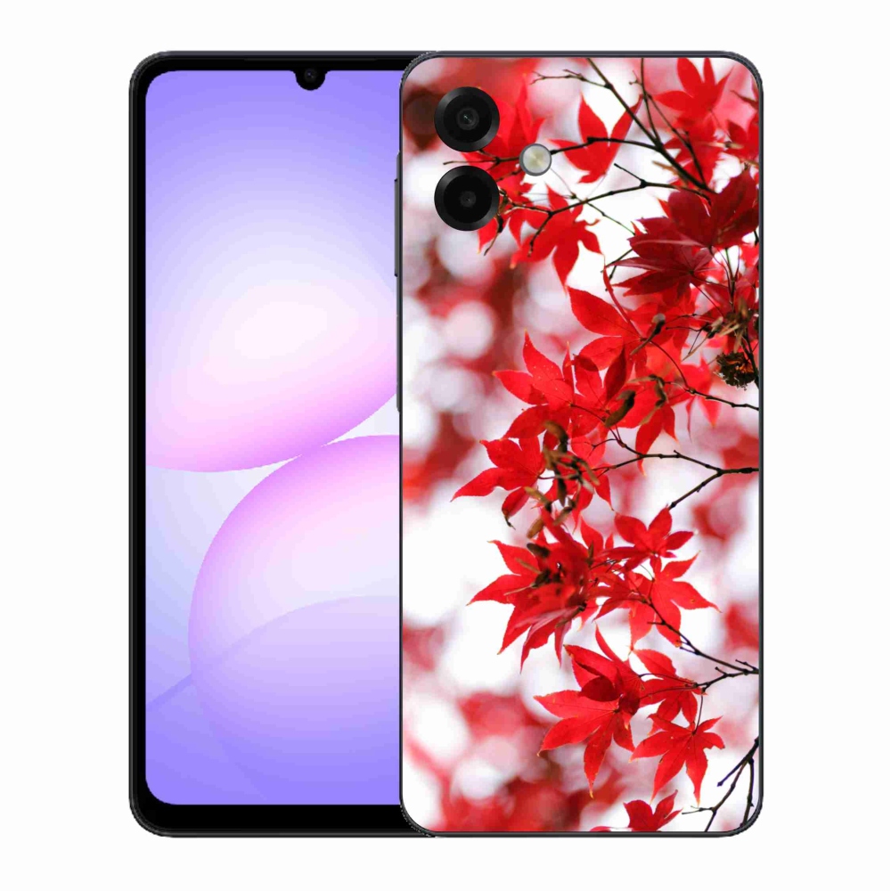 Gélový kryt mmCase na Samsung Galaxy A07 4G - červené listy