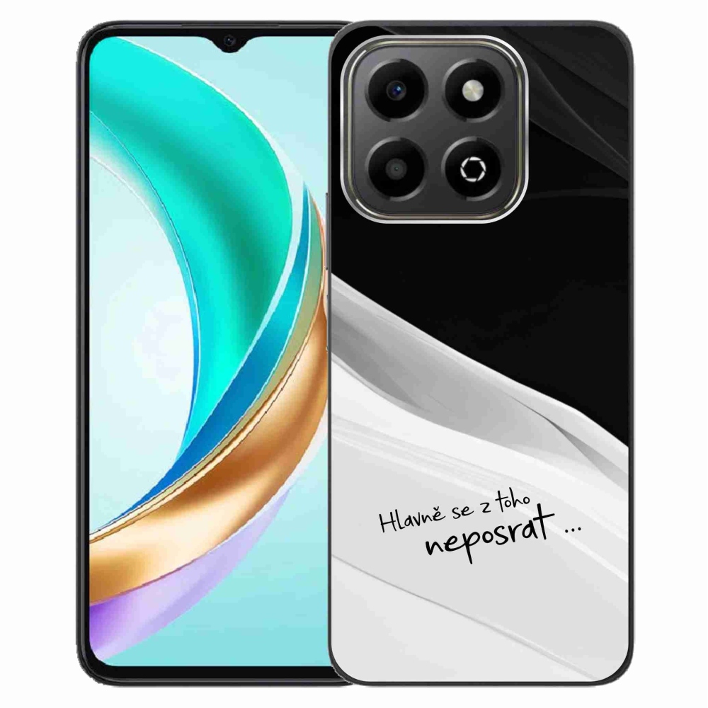Gélový kryt mmCase na Honor X6b - vtipný text 13 bieločierne pozadie
