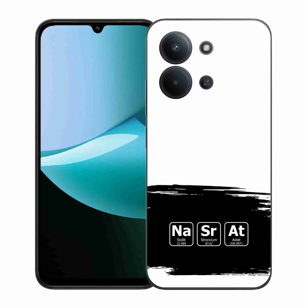 Gélový kryt mmCase na Xiaomi Redmi 15C 4G (171mm)/Poco C85 4G (171mm) - chemické prvky čiernobiele pozadie