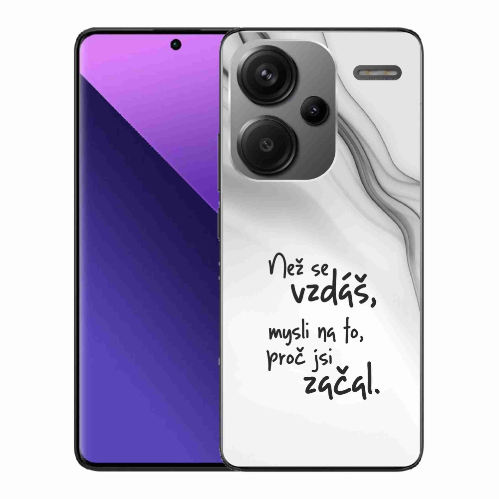 Gélový kryt mmCase na Xiaomi Redmi Note 13 Pro+ 5G - citát 2 biele pozadie